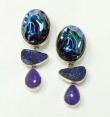 Amethyst & Vintage Glass Pin-Pendant