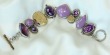 Amethyst, Phosphosiderite & Gold Drusy Necklace  