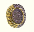 Amethyst, Drusy, & Gold Statement Ring