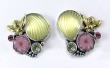 Mars & Valentine Vintage Glass with Bee Cluster Post Earrings--COORDINATING BRACELET IN STOCK