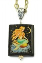 Mermaid with Golden Hair Pendant Necklace