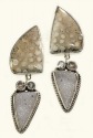 Echo of the Dreamer Fossil Shell & Light Gray Drusy Clips