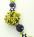 Lapis & Green Coral Statement Necklace
