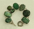 Green Enameled Quartz & Drusy Bracelet