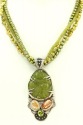 Echo of the Dreamer Carved Green Jade Statement Necklace