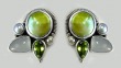 Cascading Green Pearl Gem Cluster Collar