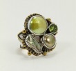 Green Pearl Cluster Ring