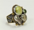 Green Pearl Cluster Ring