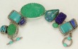 Turquoise, Chrysocolla, & Vintage Glass Bracelet