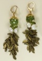 Amy Kahn Russell White Pearl & Vesuvanite Leverback Dangles