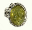 Echo of the Dreamer Green Tourmaline Cabochon Large Statement Ring
