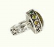 Echo of the Dreamer Green Tourmaline Cabochon Large Statement Ring