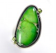 Green Agate & Gold Conchina Drusy Statement Bracelet