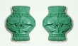 Hand Carved Cinnabar Post Earrings--MATCHING NECKLACE