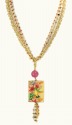 Hummingbird on Hibiscus Pendant Necklace