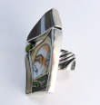 Immortals Vintage Asian Tile Ring with Green & Gold Accents