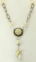Ivory Coral Flower Pendant Necklace