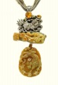 Antique Chinese Silver & Jade Statement Necklace