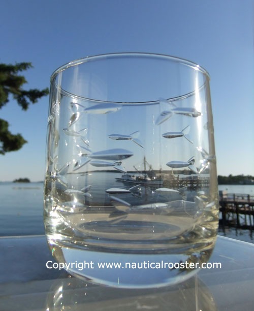 Rolf School of Fish 10 oz. Juice Glass/Small Rocks Glass ("Room Tumbler")