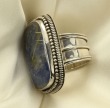 Rectangular Kyanite Ring with Gold Streaks