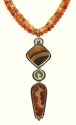 Echo of the Dreamer Long Jasper & Lace Agate Pendant 