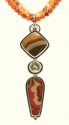 Echo of the Dreamer Long Jasper & Lace Agate Pendant 