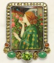 Lady in Green Pin-Pendant