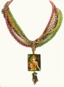 Lady with Flowers Pendant Necklace