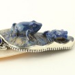 Exquisite Lapis Frogs Pin-Pendant