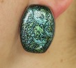 Amy Kahn Russell Very Large Enameled Agate Clip Earrings