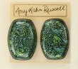 Amy Kahn Russell Very Large Enameled Agate Clip Earrings