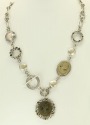 Antique Double Lava Cameo Collar