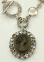 Antique Double Lava Cameo Collar