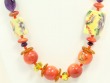Limestone Apple Coral Necklace with Porcelain