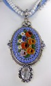 Very Large Antique Micro-Mosaic Pendant Necklace