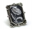 Mars & Valentine Black Dahlia Large Statement Ring--Size 8.75