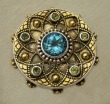 Mars & Valentine Blue Gothic Large Statement Ring with Peridot Stones