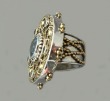 Mars & Valentine Large Statement Ring with Blue Topaz & Peridot--from the Peacock Collection