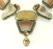 Hand Carved Agate & Natural Drusy Collar