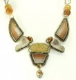 Hand Carved Agate & Natural Drusy Collar