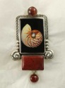 Hand Painted Nautilus Shell Pin-Pendant
