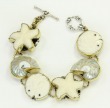 Carved Bone and Nautilus Shell Bracelet
