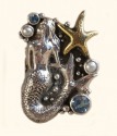 Mars & Valentine Mermaid Cluster Ring--LAST ONE