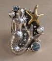 Mars & Valentine Mermaid Cluster Ring--LAST ONE