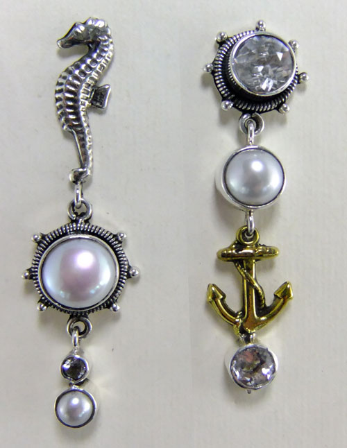Mars & Valentine Newport Beach Asymmetrical Post Earrings