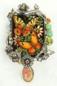 Opal Earrings with Gemstones & Vermeil Butterfly--MATCHING PIN-PENDANT AVAILABLE