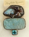 Boulder Opal & Hemimorphite Pin-Pendant