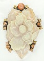 Large Opal Flower Pin-Pendant with Moonstone