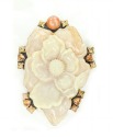 Large Opal Flower Pin-Pendant with Moonstone