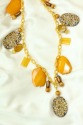 Horn, Coral, and Opal Necklace